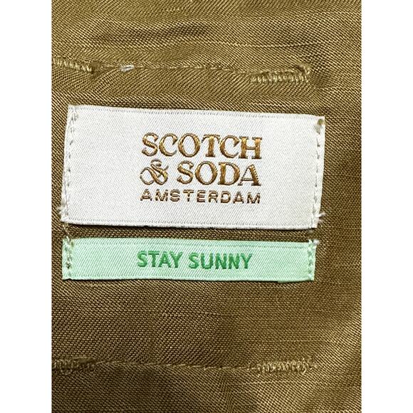 Scotch & Soda High Rise Short Belted Waist Side Pocket Linen Blend Brown XS NWOT - Picture 8 of 10